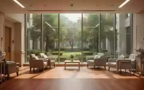 Ein heller, freundlicher Klinikflur mit Blick in einen begrünten Garten, der eine ruhige und heilende Atmosphäre vermittelt. - Foto: über boerse-global.de