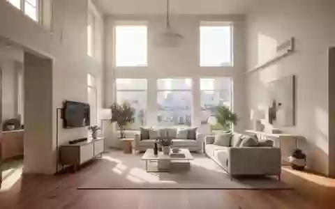 Ein helles, modern eingerichtetes Wohnzimmer in einer Wohnung in San Francisco bei natürlichem Tageslicht. - Foto: über boerse-global.de