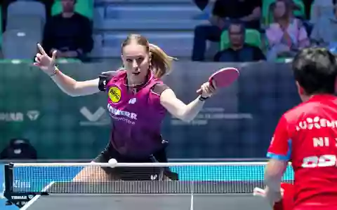 Deutschlands Tischtennis-Hoffnung Annett Kaufmann. - Foto: Manfred Schillings/dpa
