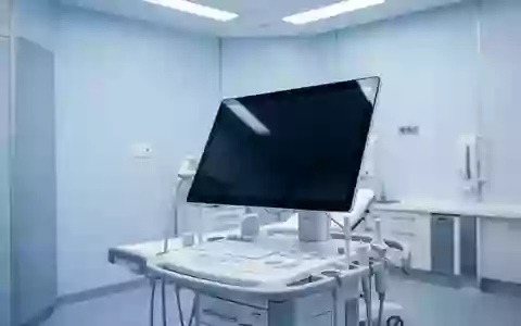 Ein steriler, modern eingerichteter medizinischer Untersuchungsraum mit einem ausgeschalteten Monitor und indirekter Beleuchtung. - Foto: über boerse-global.de