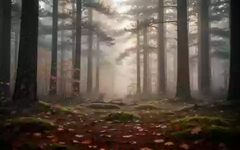 Ein nebliger Herbstwald bei Tagesanbruch mit moosbedecktem Boden und sanftem, durch die Baumkronen einfallendem Licht. - Foto: über boerse-global.de