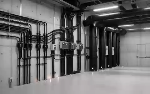 Industrielle Stromversorgungs- und Kühlinfrastruktur in einer hochmodernen Anlage mit schwarzen Leitungen und Rohren. - Foto: über boerse-global.de