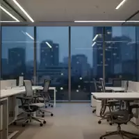 Ein modernes, minimalistisch gestaltetes Bürogebäude in der Abenddämmerung mit Fokus auf Architektur und Raumgestaltung. - Foto: über boerse-global.de