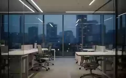Ein modernes, minimalistisch gestaltetes Bürogebäude in der Abenddämmerung mit Fokus auf Architektur und Raumgestaltung. - Foto: über boerse-global.de