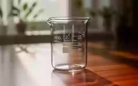 Ein leeres, sauberes Glasbecherglas auf einer Holzoberfläche in einem hellen, ruhigen Laborumfeld. - Foto: über boerse-global.de
