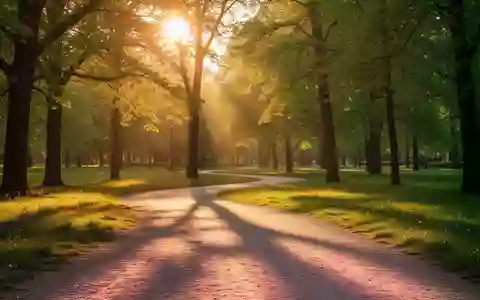 Ein sonnendurchfluteter Parkweg im goldenen Licht, der Ruhe und Bewegung in der Natur symbolisiert. - Foto: über boerse-global.de