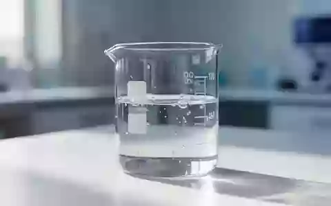 Ein klares, viskoses Laborpräparat in einem Glasbecher auf einem sterilen, weißen Untergrund in einer klinischen Umgebung. - Foto: über boerse-global.de