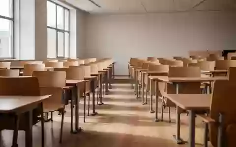 Ein leerer, minimalistischer Hörsaal mit hölzernen Sitzreihen in hellem, natürlichem Tageslicht. - Foto: über boerse-global.de