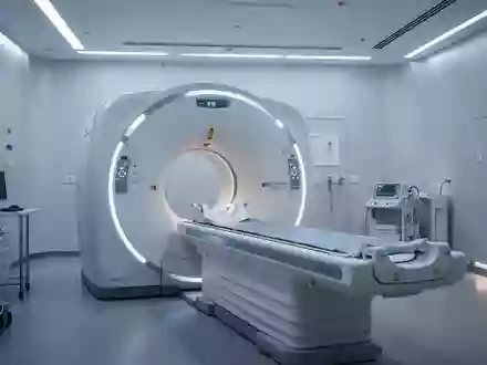 Ein leerer, moderner MRT-Scanner in einem hellen, sterilen Behandlungsraum. - Foto: über boerse-global.de