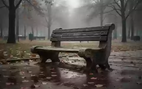 Eine einsame, verwitterte Parkbank in einem herbstlichen Park, die eine Atmosphäre von Isolation und Einsamkeit vermittelt. - Foto: über boerse-global.de