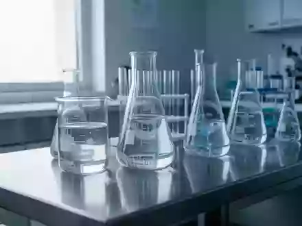 Ein steriler, klinisch anmutender Laborraum mit Glasgefäßen auf einer Edelstahloberfläche. - Foto: über boerse-global.de