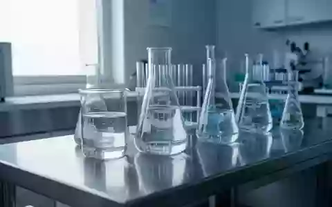 Ein steriler, klinisch anmutender Laborraum mit Glasgefäßen auf einer Edelstahloberfläche. - Foto: über boerse-global.de