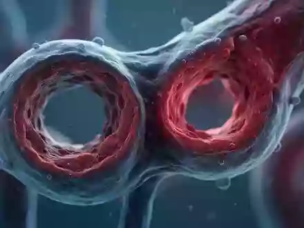 Mikroskopische Aufnahme von biologischem Gewebe, die arterielle Strukturen und zelluläre Prozesse veranschaulicht. - Foto: über boerse-global.de