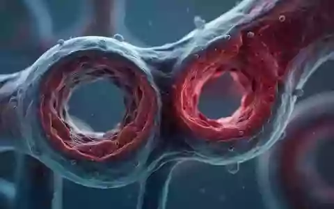 Mikroskopische Aufnahme von biologischem Gewebe, die arterielle Strukturen und zelluläre Prozesse veranschaulicht. - Foto: über boerse-global.de
