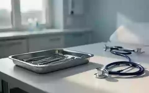 Ein steriler Behandlungsraum in einer Klinik mit einem Stethoskop auf einer Ablagefläche bei natürlichem Tageslicht. - Foto: über boerse-global.de