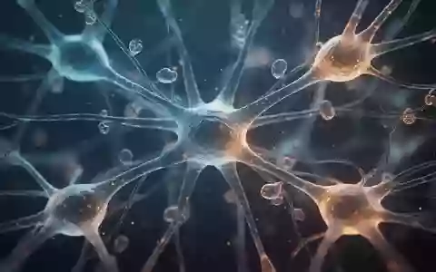 Abstrakte Darstellung eines neuronalen Netzwerks mit leuchtenden Verbindungen, die zelluläre Umbauprozesse im Gehirn symbolisieren. - Foto: über boerse-global.de