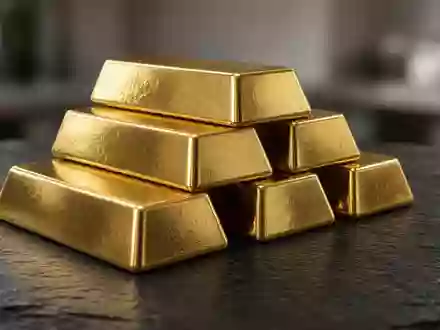 Goldbarren auf einer dunklen Schieferplatte bei natürlichem Licht. - Foto: über boerse-global.de