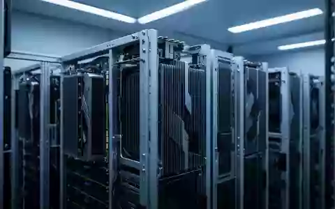 Reihen von Hochleistungs-Server-Hardware in einem modernen, blau beleuchteten Serverraum. - Foto: über boerse-global.de