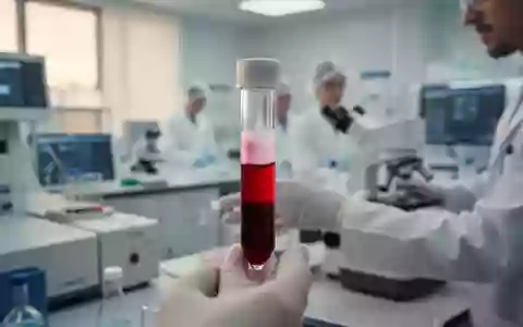 Ein zentrifugiertes Blutröhrchen in einem medizinischen Labor als Symbol für die biochemische Forschung an Cholesterinwerten. - Foto: über boerse-global.de