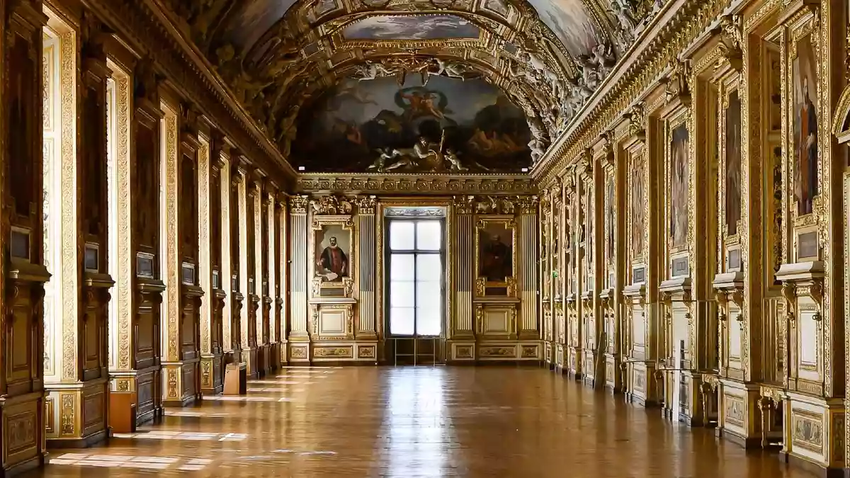 Kann der Prunksaal vergessen machen, was hier vor einem Jahr geschah?   - Bild: Nicolas Bousser/Louvre/dpa