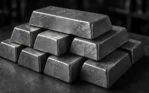 Gestapelte rohe Silberbarren auf einer dunklen industriellen Metalloberfläche. - Foto: über boerse-global.de