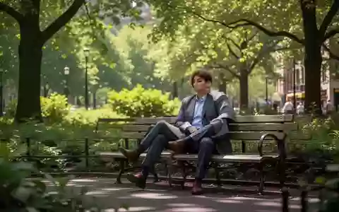 Eine Person entspannt sich in Business-Kleidung auf einer Parkbank im Grünen, umgeben von Bäumen. - Foto: über boerse-global.de