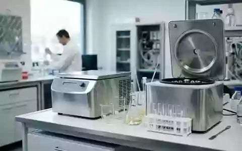 Ein steriles, hochmodernes biomedizinisches Labor mit glänzenden Laborgeräten und Glasbehältern in einer klinischen Umgebung. - Foto: über boerse-global.de