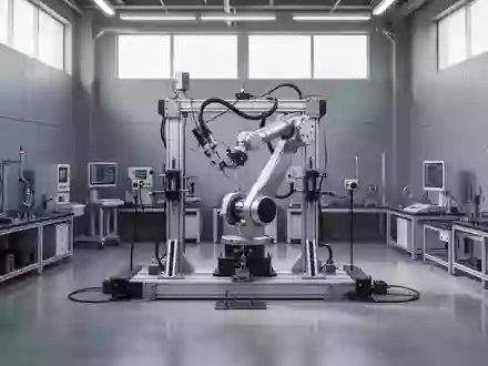 Ein steriles, hochmodernes Testlabor für industrielle Robotik mit Präzisions-Prüfvorrichtungen und technischer Ausstattung. - Foto: über boerse-global.de