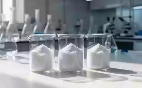 Feines, weißes Pulver in einem Laborglas auf einem sauberen Untergrund in einer hellen, sterilen Laborumgebung. - Foto: über boerse-global.de