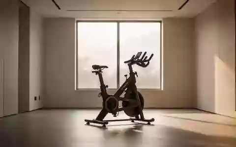 Ein minimalistischer Fitnessraum mit einem stationären Fahrrad in hellem, natürlichem Morgenlicht. - Foto: über boerse-global.de