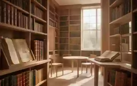 Ein sonnendurchfluteter, ruhiger Bibliotheksraum mit hohen Bücherregalen aus Holz und schlichter Einrichtung. - Foto: über boerse-global.de