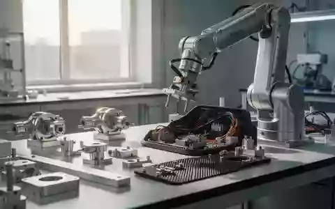 Eine saubere industrielle Laborumgebung mit mechanischen Bauteilen und präzisen Roboterkomponenten auf einer Werkbank. - Foto: über boerse-global.de