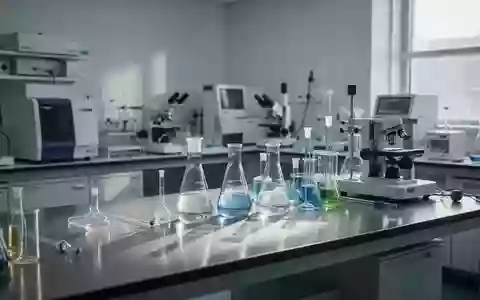 Ein modernes, steriles pharmazeutisches Forschungslabor mit Laborgeräten und Glaswaren auf einem Edelstahltisch. - Foto: über boerse-global.de