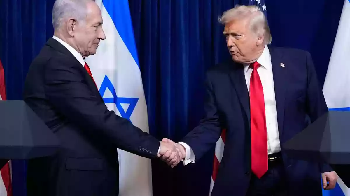 US-Präsident Donald Trump (r.) spricht eine Wahlempfehlung für den israelischen Ministerpräsidenten Benjamin Netanjahu (l.) aus. (Archivbild) - Bild: Alex Brandon/AP/dpa
