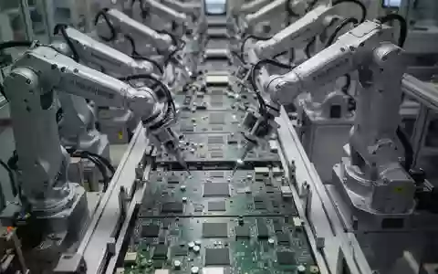 Präzisionsroboterarme an einer modernen Fertigungsstraße in einer chinesischen Industrieanlage. - Foto: über boerse-global.de