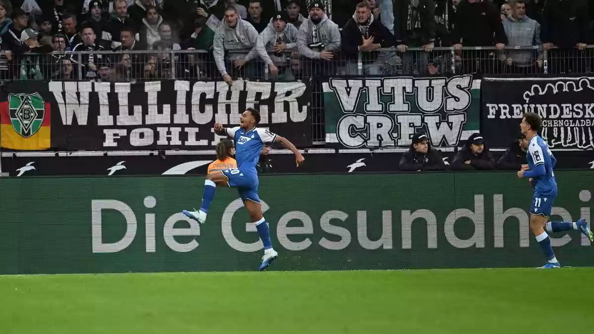 Bambasé Conté brachte die Gäste aus Hoffenheim in Führung.  - Bild: Fabian Strauch/dpa