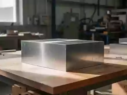 Recycelte Aluminiumblöcke auf einer Werkbank in einer nachhaltigen Fertigungshalle - Foto: über boerse-global.de