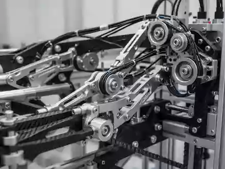 Detailaufnahme einer hochkomplexen mechanischen Konstruktion mit präzisen Gelenkstrukturen und sehnenbasierten Antriebselementen. - Foto: über boerse-global.de