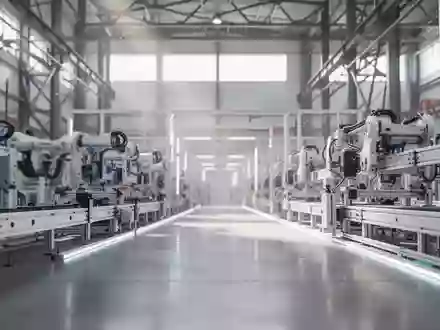 Eine moderne, hochmoderne industrielle Fertigungshalle mit präzisen Maschinenkomponenten und einer sauberen Werksumgebung. - Foto: über boerse-global.de