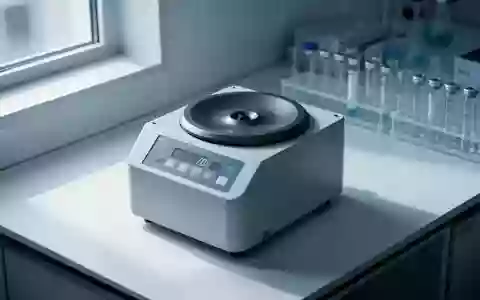 Eine sterile Laborumgebung mit einer Zentrifuge und Glasröhrchen auf einem weißen Labortisch. - Foto: über boerse-global.de
