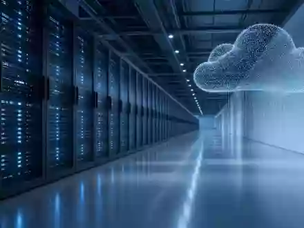 Moderne Rechenzentrumsinfrastruktur mit blauer Beleuchtung als Symbol für Technologie und Cloud-Computing. - Foto: über boerse-global.de