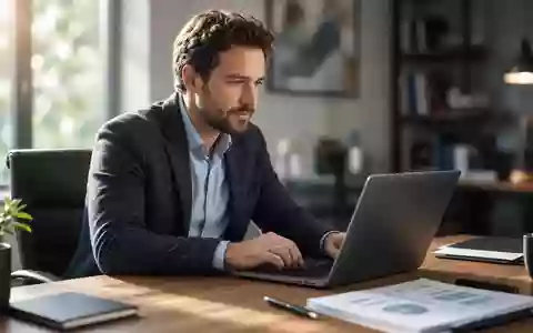 Ein Investor arbeitet an einem Laptop in einem modernen, sonnendurchfluteten Büro. - Foto: über boerse-global.de
