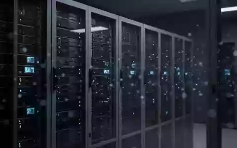 Abstrakte Darstellung einer hochmodernen Serverinfrastruktur mit dezenten Lichtakzenten in einem dunklen Raum. - Foto: über boerse-global.de