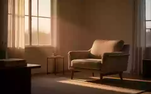 Ein ruhiges, minimalistisch eingerichtetes Wohnzimmer im warmen Licht des späten Nachmittags, das eine Atmosphäre der Stille vermittelt. - Foto: über boerse-global.de
