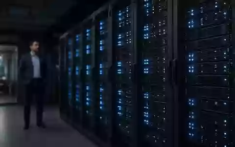 Ein moderner Serverraum mit leistungsstarken GPU-Racks und blauem Licht als Symbol für die KI-Infrastrukturfinanzierung. - Foto: über boerse-global.de