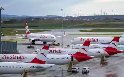 Die Maschine der Austrian Airlines war eigentlich auf dem Weg nach Wien. (Archivbild) - Foto: Georg Hochmuth/APA/dpa