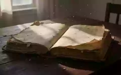 Ein aufgeschlagenes, altes Buch auf einem dunklen Holztisch in einem sonnendurchfluteten Raum. - Foto: über boerse-global.de