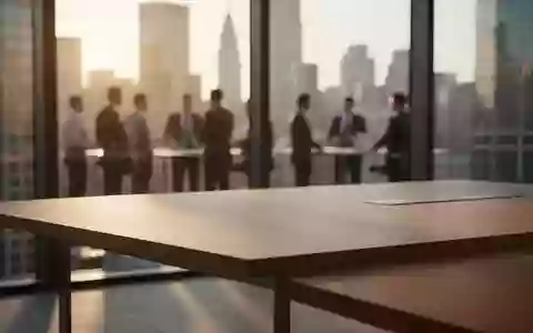 Ein minimalistischer Schreibtisch in einem modernen Bürogebäude bei goldenem Licht. - Foto: über boerse-global.de