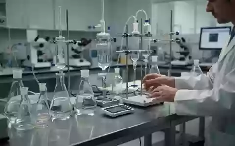 Laborumgebung mit wissenschaftlichen Glasgeräten und Laborausrüstung auf einem Edelstahltisch. - Foto: über boerse-global.de