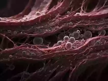 Mikroskopische Aufnahme von arteriellem Gewebe, die komplexe zelluläre Strukturen und vaskuläre Schichten zeigt. - Foto: über boerse-global.de